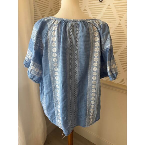 Ivy Jane Women’s XL Blue Over the Border Embroidered Top Blouse - Picture 6 of 9